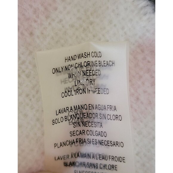 Calvin Klein Striped Acrylic Scarf With Fringe Detail In Plum Black & White - Picture 7 of 7